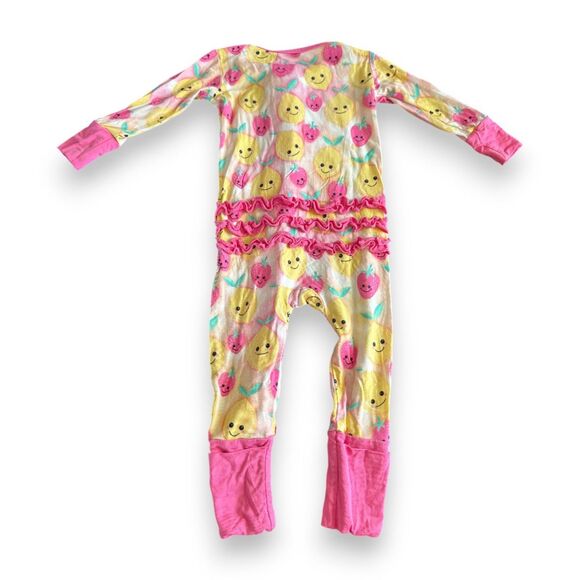 Birdie Bean Summer Ruffle Convertible Romper with Faces 3-6 Months - Picture 2 of 2
